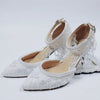 Women's Wedding Shoes Decorative Heel Wedding Heels Bridal Shoes With Beading WS0015