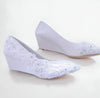 Women's Wedding Shoes Decorative Heel Wedding Heels Bridal Shoes With Beading WS0018