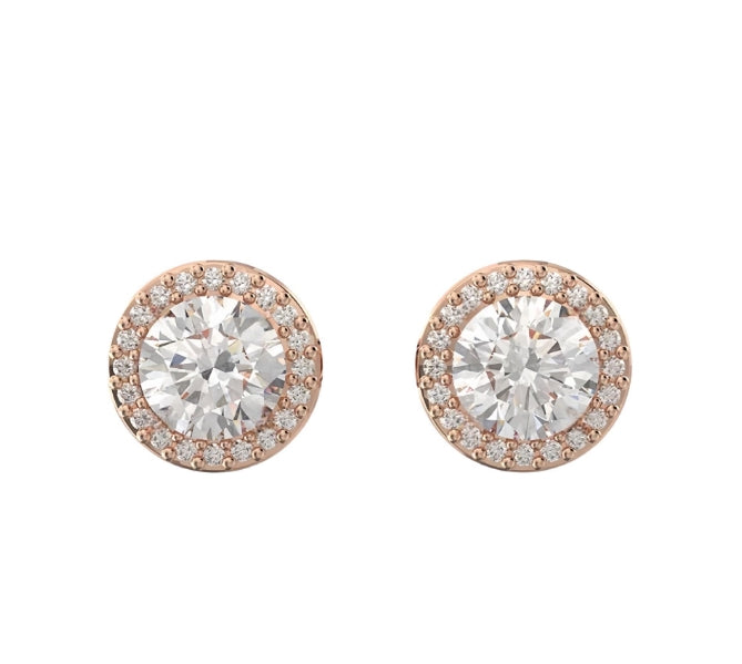 Roman Crystal Inlaid Round Cut Dazzling Charm Earrings