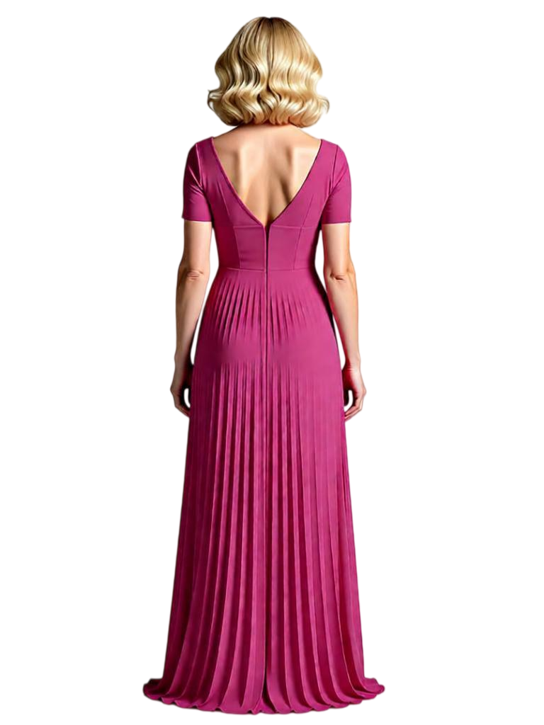 Elegant V-Neck Cap Sleeves Chiffon Mermaid Long Mother of The Bride Dresses