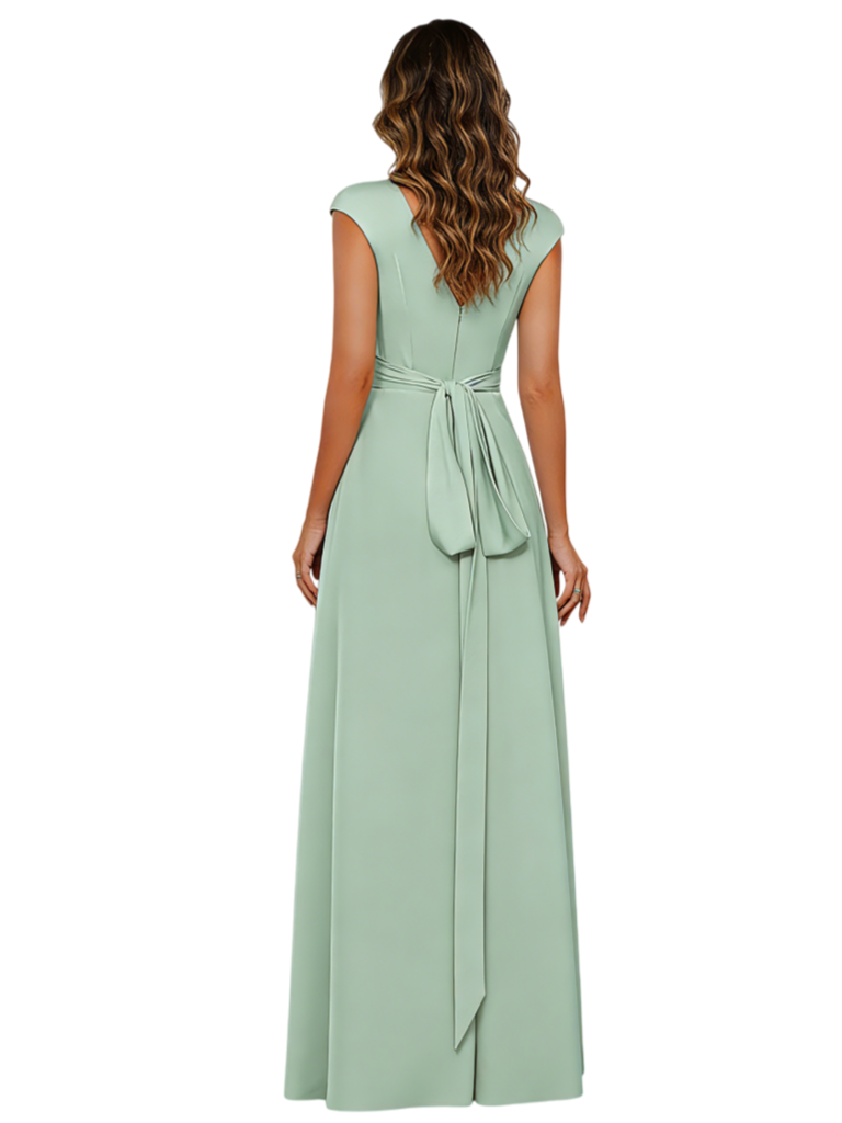 Elegant Cap Sleeves Scoop Satin Jumpsuit Mother Of The Bride Dresses