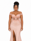 ChicSew Off Shoulder V-Neck Lace Appliques Soft Satin Long Mermaid Bridesmaid Dresses