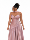 ChicSew Spaghetti Straps A-Line Soft Satin Long Bridesmaid Dresses With Lace Appliques