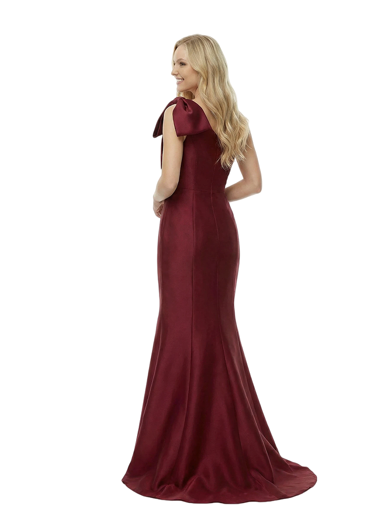 Simple One Shoulder Mermaid Satin Long Evening Prom Dresses