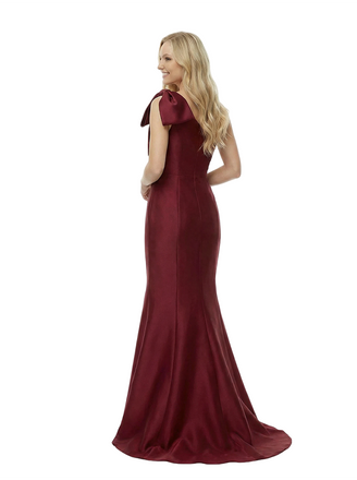 Simple One Shoulder Mermaid Satin Long Evening Prom Dresses