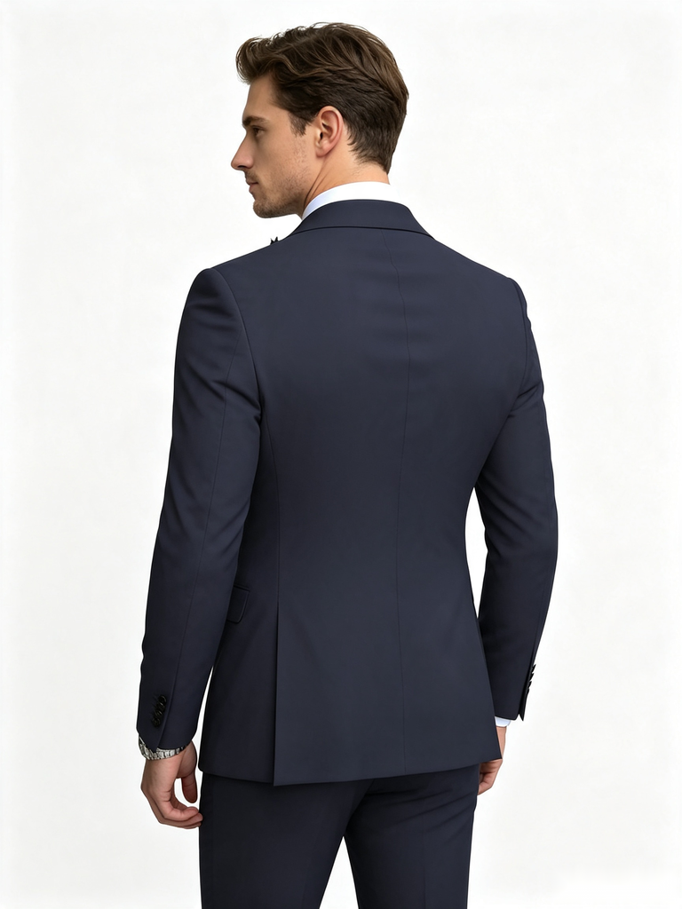 Classic 1 Piece Dark navy Men's Suit with Regular Fit and Sophisticated Peak Lapel