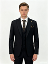 Classic 1 Piece Black Men's Suit with Regular Fit and Sophisticated Peak Lapel