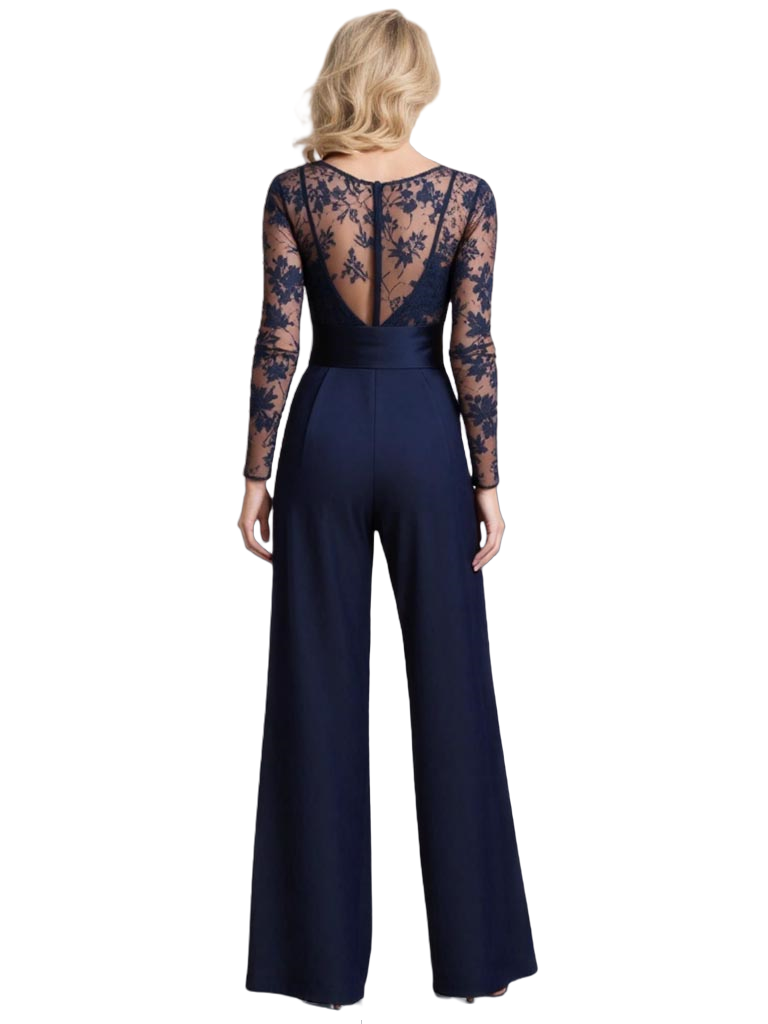 Elegant Illusion Chiffon Women's Jumpsuit For Mother Of The Bride On The Wedding
