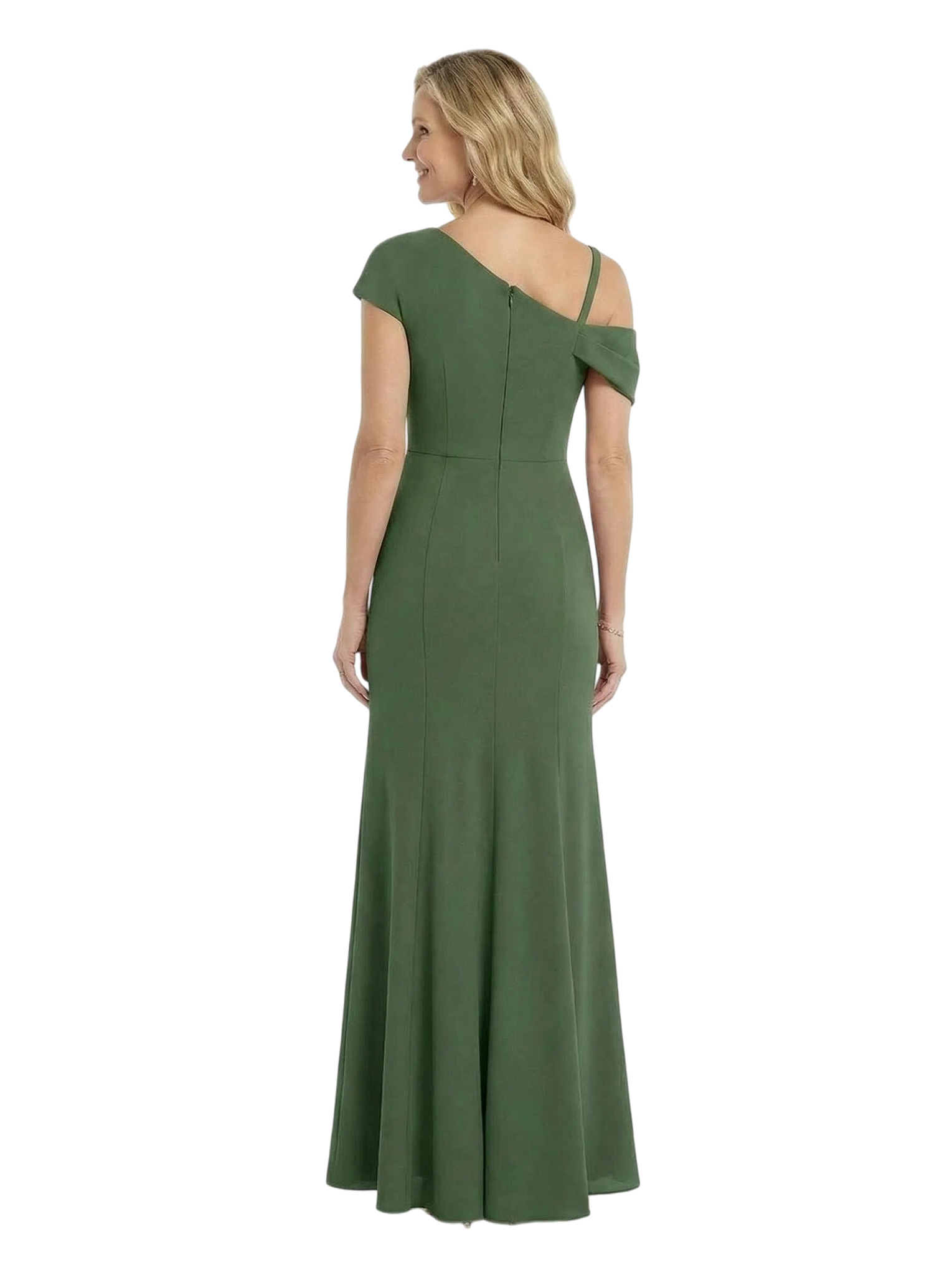 Chicsew Elegant Chiffon Short Sleeve Floor-Length Mermaid Formal Mother Of The Bride Gown