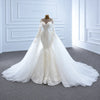 ChicSew Sparkly Mermaid Illusion Ball Gown Wedding Dress With Overskirt