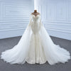 ChicSew Sparkly Mermaid Illusion Ball Gown Wedding Dress With Overskirt