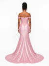 ChicSew Off Shoulder V-Neck Soft Satin Long Mermaid Bridesmaid Dresses With Lace Appliques