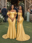 ChicSew Sexy Off Shoulder Soft Satin Mermaid Floor-Length Bridesmaid Dresses