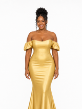 ChicSew Sexy Off Shoulder Soft Satin Mermaid Floor-Length Bridesmaid Dresses
