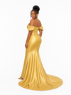 ChicSew Sexy Off Shoulder Soft Satin Mermaid Floor-Length Bridesmaid Dresses