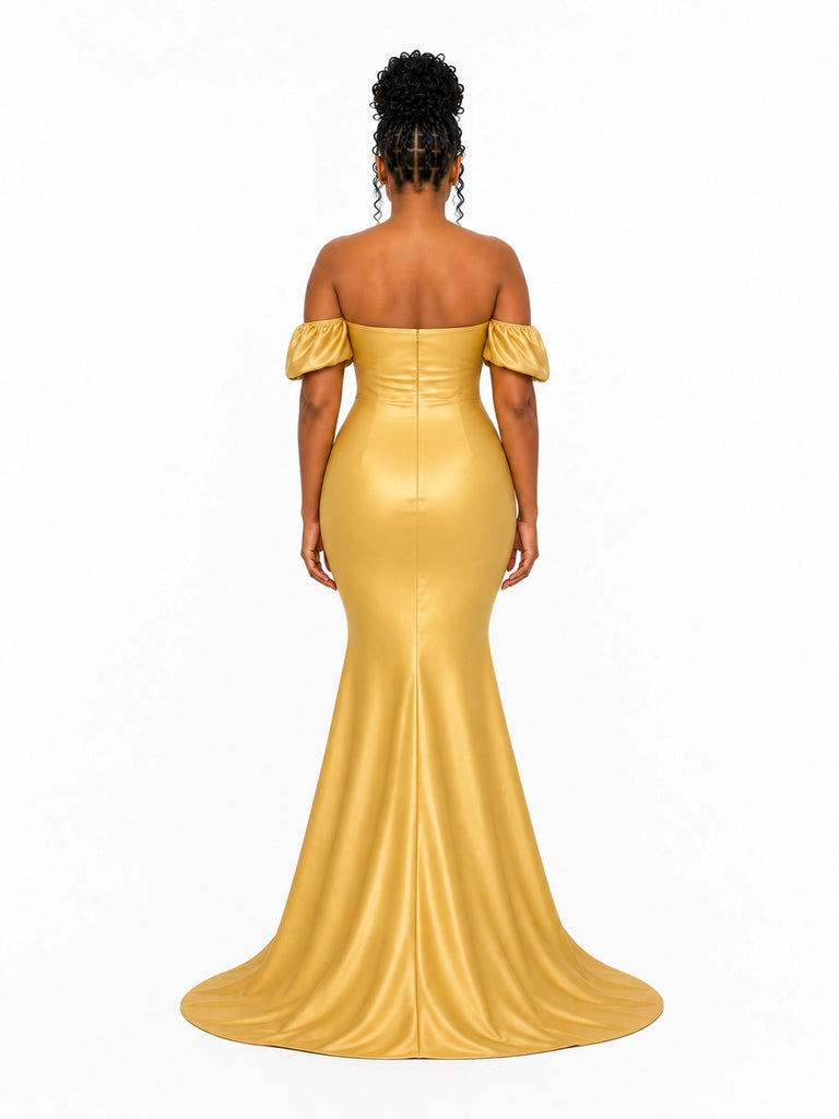 ChicSew Sexy Off Shoulder Soft Satin Mermaid Floor-Length Bridesmaid Dresses