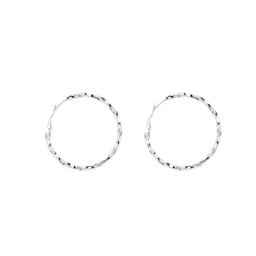 New Twisted Texture Sliver Circle Earrings Exaggerated