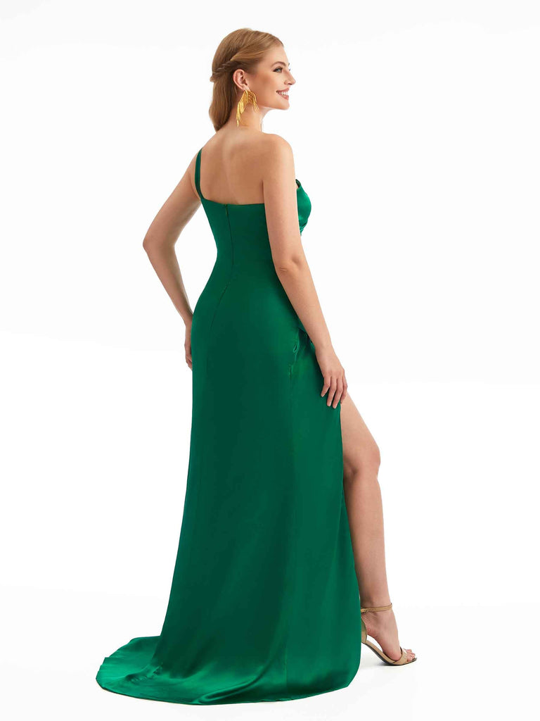 Boho Elegance Floor-Length Satin Dress Side Split