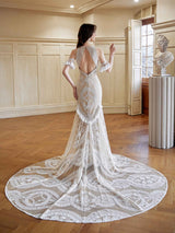 Sexy Mermaid Halter Neck Open Back Maxi Long Lace Wedding Dresses Online