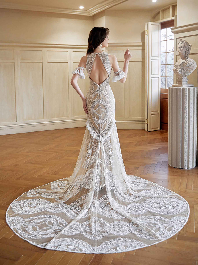 ChicSew Sexy Mermaid Long Lace Wedding Dresses Online Halter Neck Open Back Maxi / Lace Bridal Dresses Online, Custom Color(leaving a note) ChicSew Sexy Mermaid Long Lace Wedding Dresses Online Halter Neck Open Back Maxi / Lace Bridal Dresses Online, Custom Color(leaving a note)