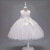 Flower Girls Dress Formal with Butterflies and Bow A-line Tulle Princess Gown for Wedding Kids Guest Dress