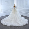 ChicSew Sparkly Deep V-Neck Ball Gown Wedding Dress With Overskirt