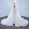 ChicSew Sparkly Deep V-Neck Ball Gown Wedding Dress With Overskirt