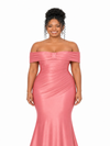 ChicSew Off Shoulder Ruching Soft Satin Mermaid Floor-Length Bridesmaid Dresses
