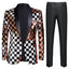 Men's Slim Fit Rainbow Printed Embroidered Tuxedo Jacket CN417