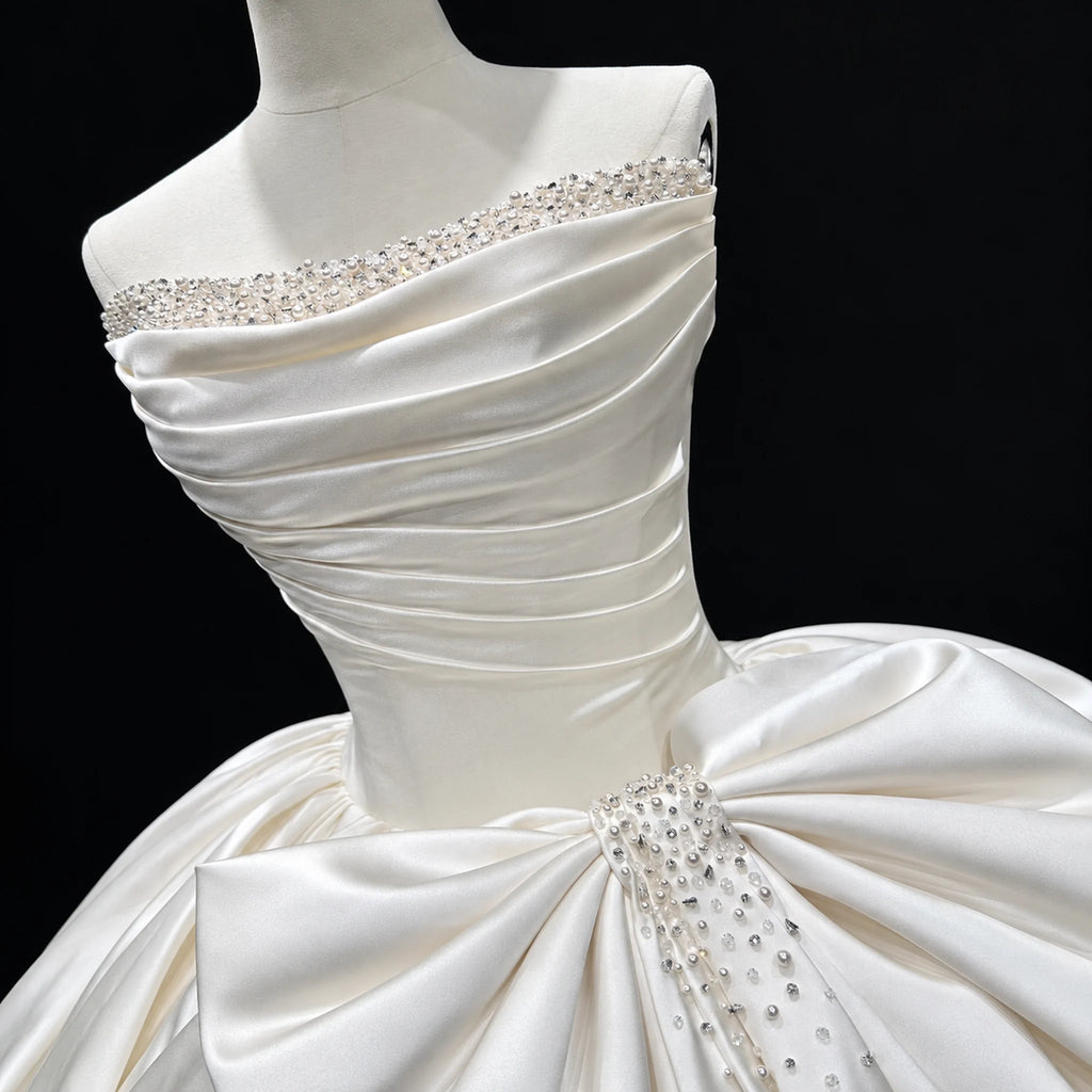 ChicSew Beading Satin Ball Gown Wedding Dress