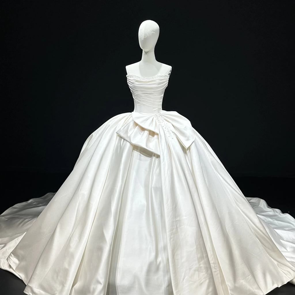 ChicSew Beading Satin Ball Gown Wedding Dress