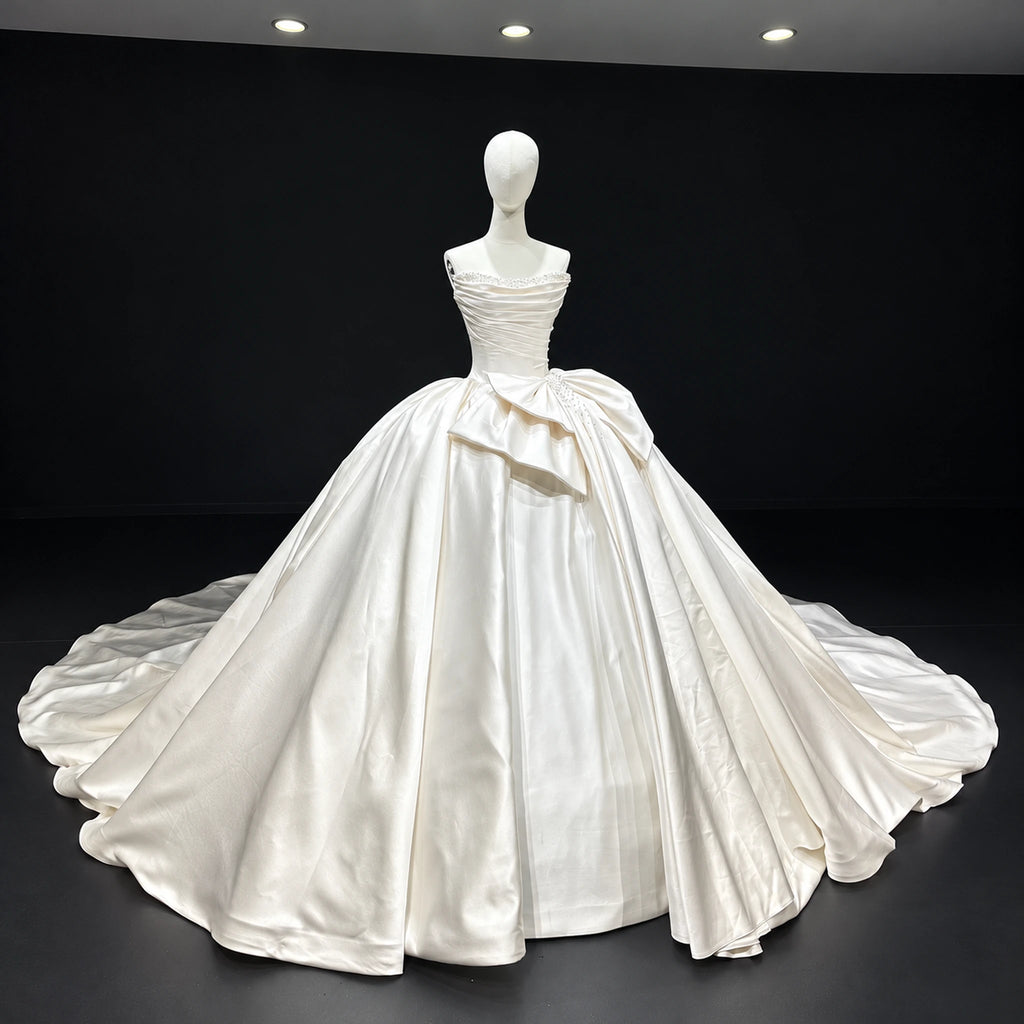 ChicSew Beading Satin Ball Gown Wedding Dress