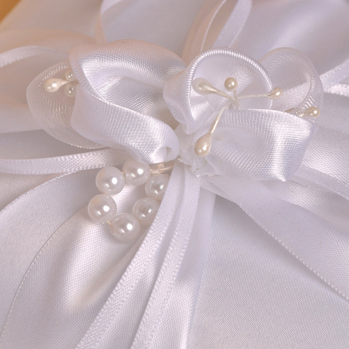 Pearl Bud Cross Bridal Ring Pillow Flower Ring Pillow, JZH-5740