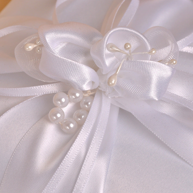 Pearl Bud Cross Bridal Ring Pillow Flower Ring Pillow, JZH-5740