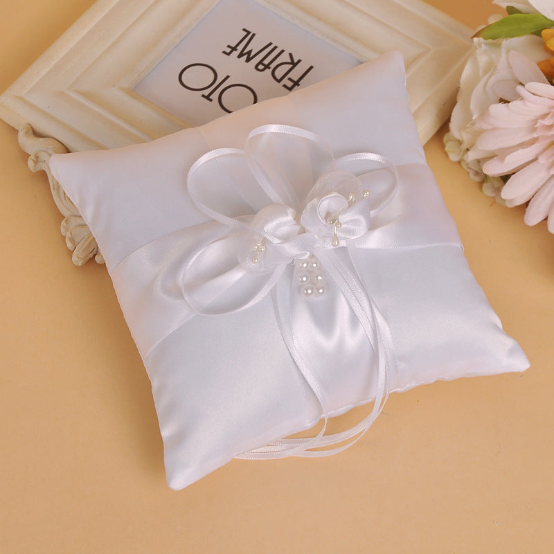 Pearl Bud Cross Bridal Ring Pillow Flower Ring Pillow, JZH-5740