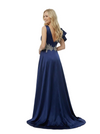 ChicSew Gorgeous Satin V-neck A-line Beaded Ruffle Long Mermaid Party Prom Dresses Overskirt