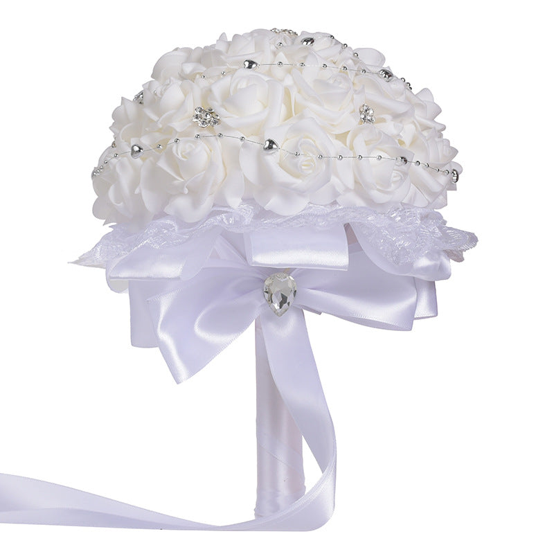 Wedding Flower For The Groom And Bride, Simulated Rose Wedding Bouquet, WF03