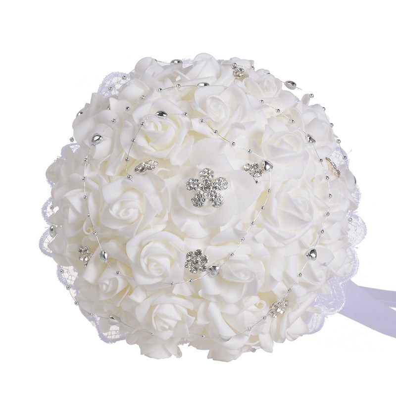 Wedding Flower For The Groom And Bride, Simulated Rose Wedding Bouquet, WF03
