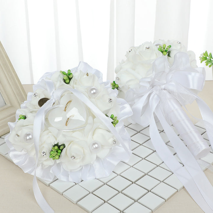 Wedding Flower For The Groom And Bride, Simulated Foam Rose Wedding Bouquet, WF01