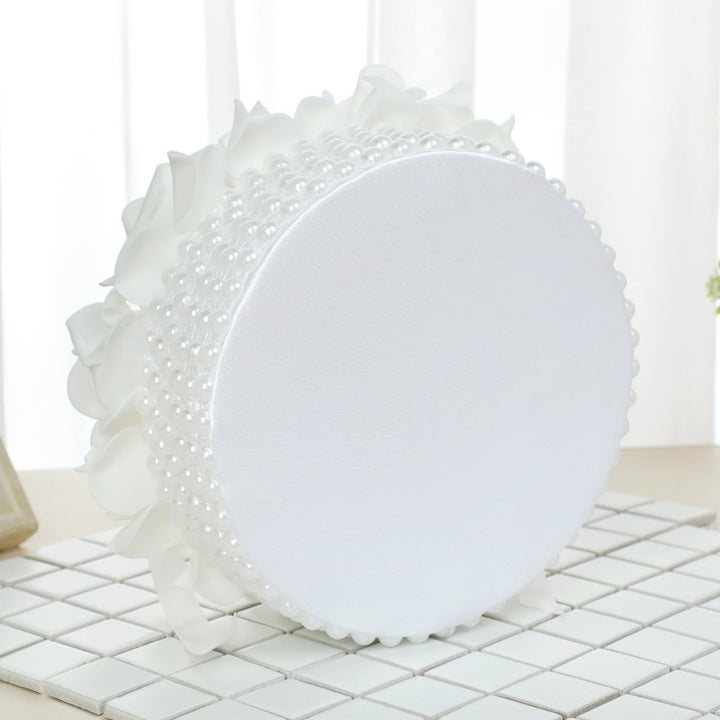 Pearl And Rose Accessories Wedding Ring Pillow Lace Creative Cake Shape Wedding Ring Box, 5904