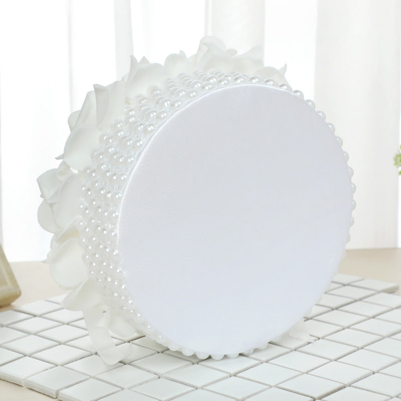 Pearl And Rose Accessories Wedding Ring Pillow Lace Creative Cake Shape Wedding Ring Box, 5904