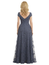 Elegant V-Neck Cap Sleeves Lace Chiffon A-line Mother of The Bride Dresses