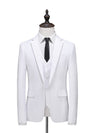 White 2 pieces Men‘s Suit Slim Fit Flat Double Breasted Peak Lapel Tuxedo CN507