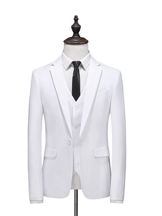 White 2 pieces Men‘s Suit Slim Fit Flat Double Breasted Peak Lapel Tuxedo CN507