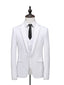 White 2 pieces Men‘s Suit Slim Fit Flat Double Breasted Peak Lapel Tuxedo CN507