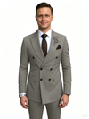 Classic 2 Piece Grey Men's Suit with Regular Fit and Sophisticated Peak Lapel