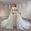 ChicSew Sparkly Deep V-Neck Ball Gown Wedding Dress With Overskirt