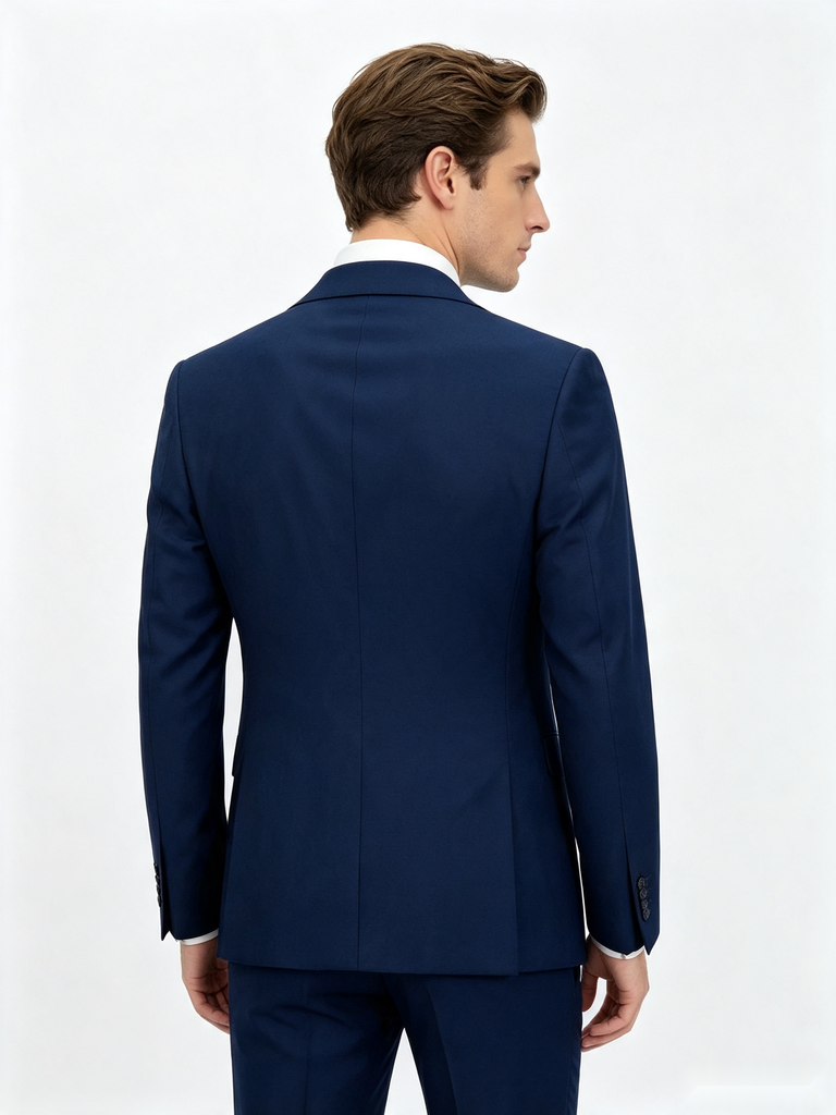Classic 3 Piece Royal Blue Men's Suit with Regular Fit and Sophisticated Peak Lapel