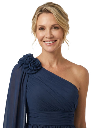 ChicSew Asymmetric Ruched Floor Length Side Slit Chiffon Mom Of The Groom Dresses