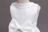 Flower Girls Dress Formal with Bow A-line Satin Lace Princess Gown for Wedding Kids Guest Dress